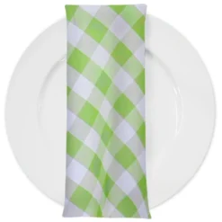 Polyester Checker (Gingham) Table Napkin in Lime