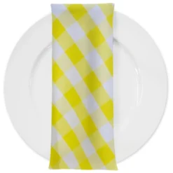 Polyester Checker (Gingham) Table Napkin in Yellow