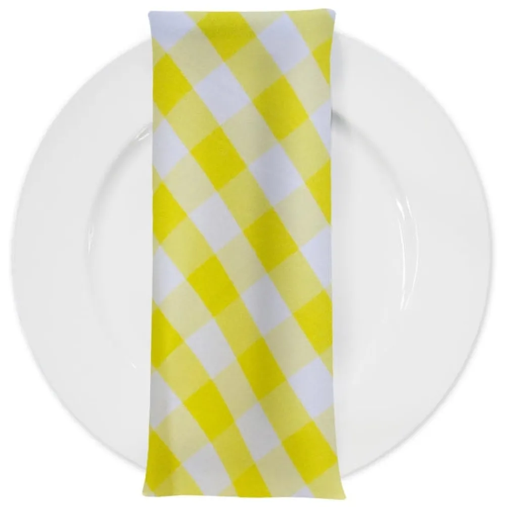 Polyester Checker (Gingham) Table Napkin in Yellow