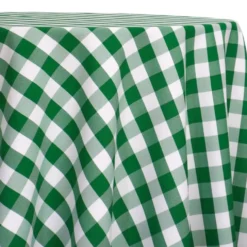 Polyester Checker (Gingham) Table Linen in Kelly Green