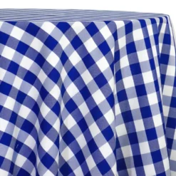 Polyester Checker (Gingham) Table Linen in Royal