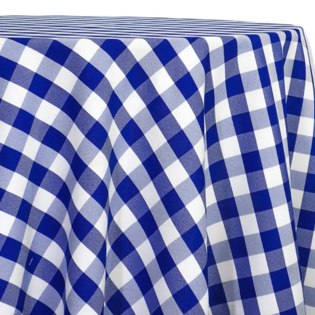 Polyester Checker (Gingham) Table Linen in Royal