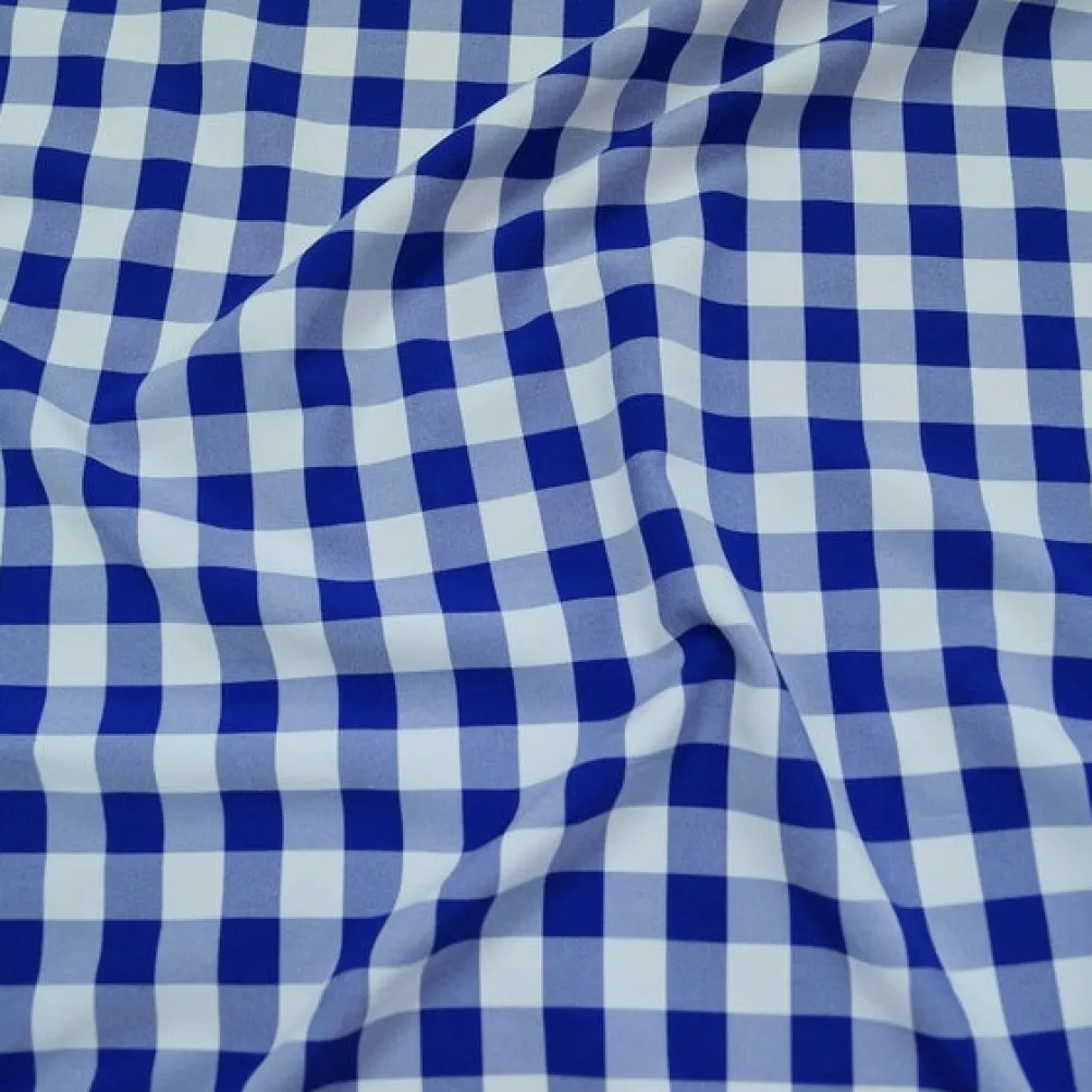 Polyester Checker (Gingham) Table Linen in Royal
