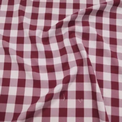 Polyester Checker (Gingham) Table Linen in Burgundy