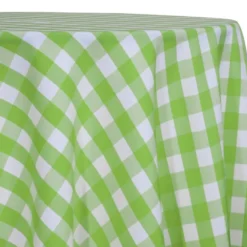 Polyester Checker (Gingham) Table Linen in Lime