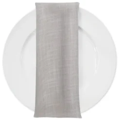 Poly Slub Linen Table Napkin in Ivory