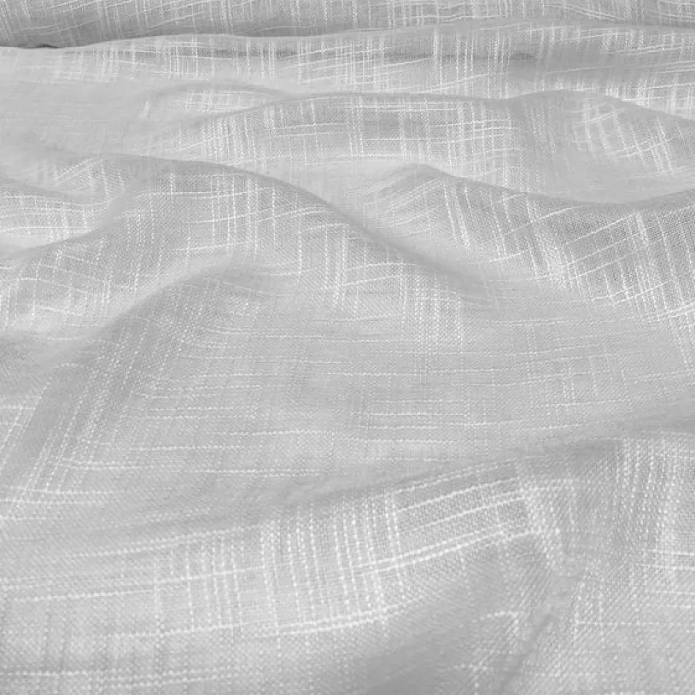 Poly Slub Linen Table Runner in White