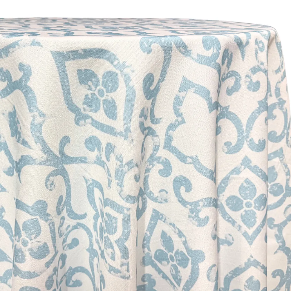 Portofino (Slub Print) Table Linen in Lt Blue