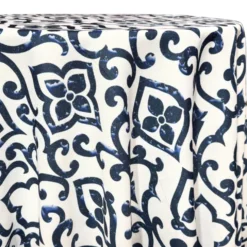 Portofino (Slub Print) Table Linen in Navy