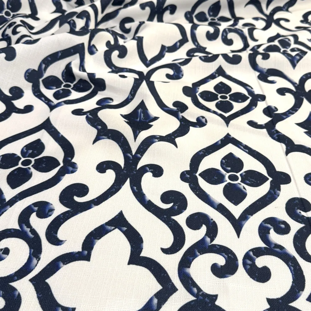 Portofino (Slub Print) Table Linen in Navy