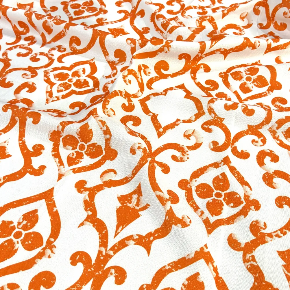 Portofino (Slub Print) Table Linen in Orange