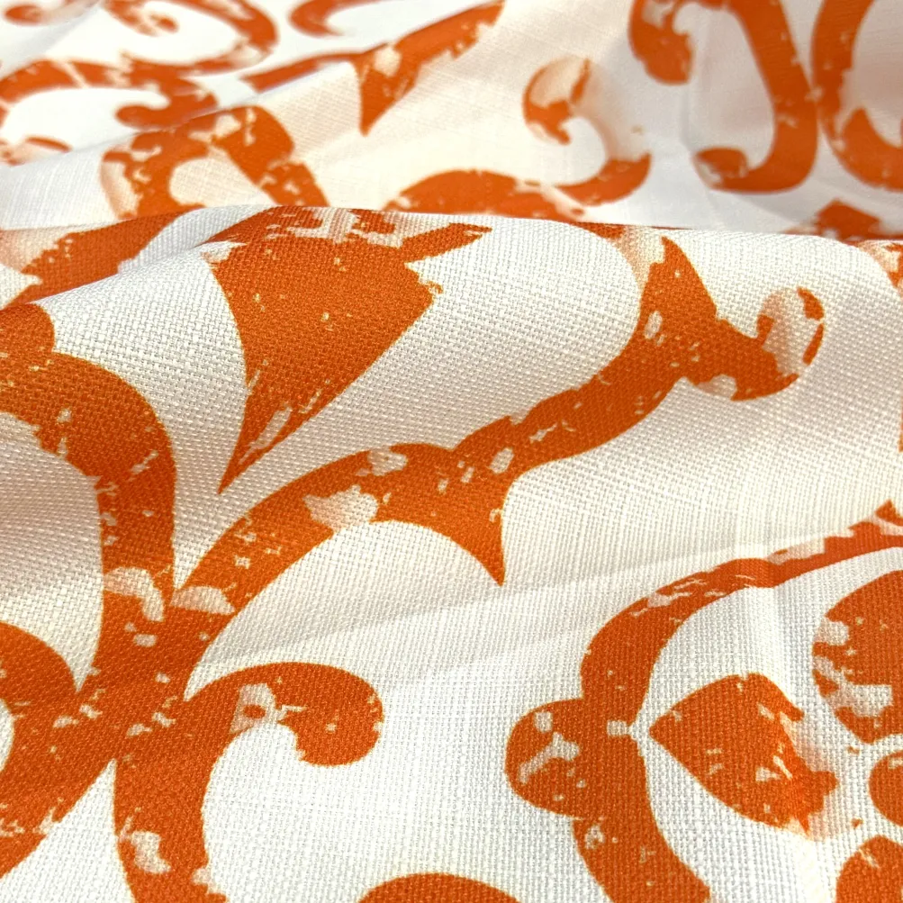 Portofino (Slub Print) Table Linen in Orange