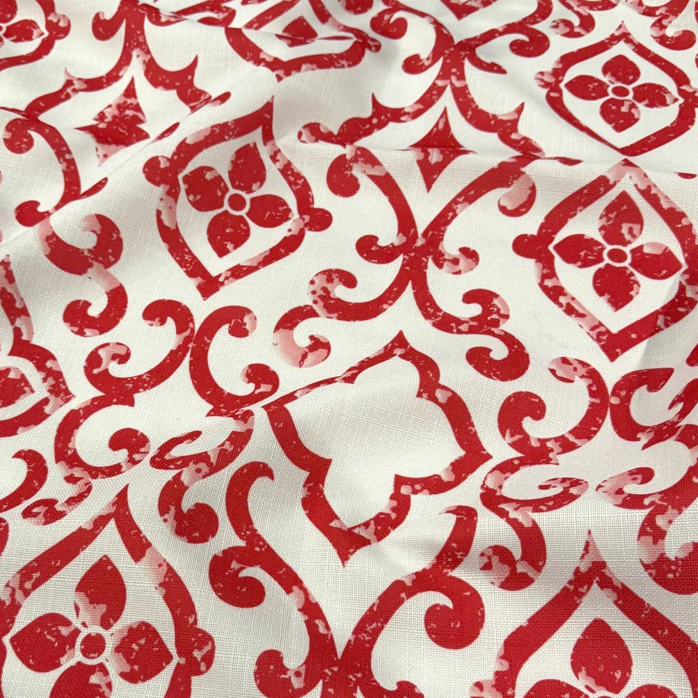 Portofino (Slub Print) Table Linen in Red
