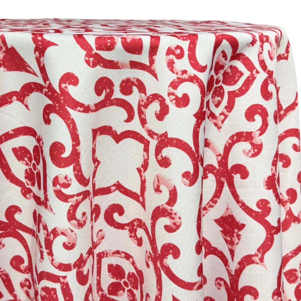 Portofino (Slub Print) Table Linen in Red