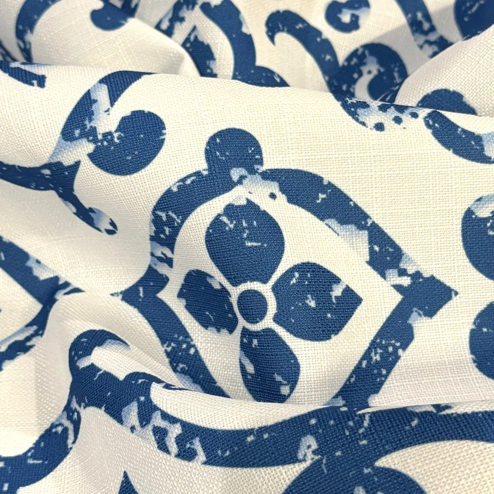 Portofino (Slub Print) Table Linen in Royal