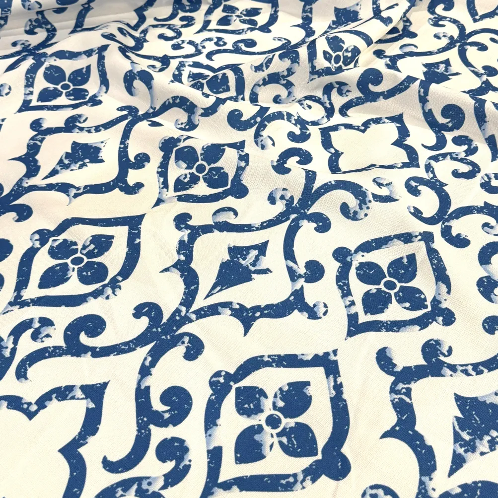Portofino (Slub Print) Table Linen in Royal