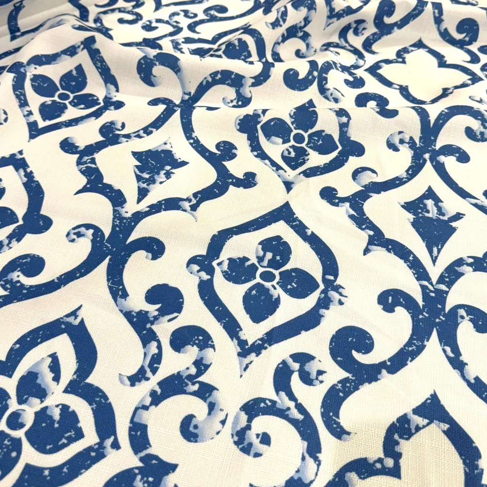 Portofino (Slub Print) Table Linen in Royal