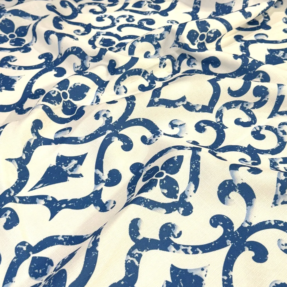 Portofino (Slub Print) Table Linen in Royal