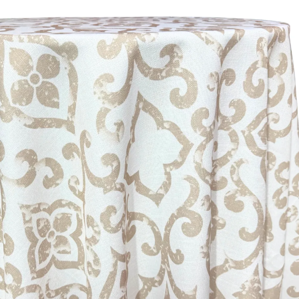 Portofino (Slub Print) Table Linen in Taupe