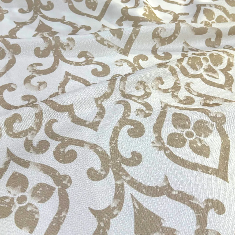 Portofino (Slub Print) Table Linen in Taupe