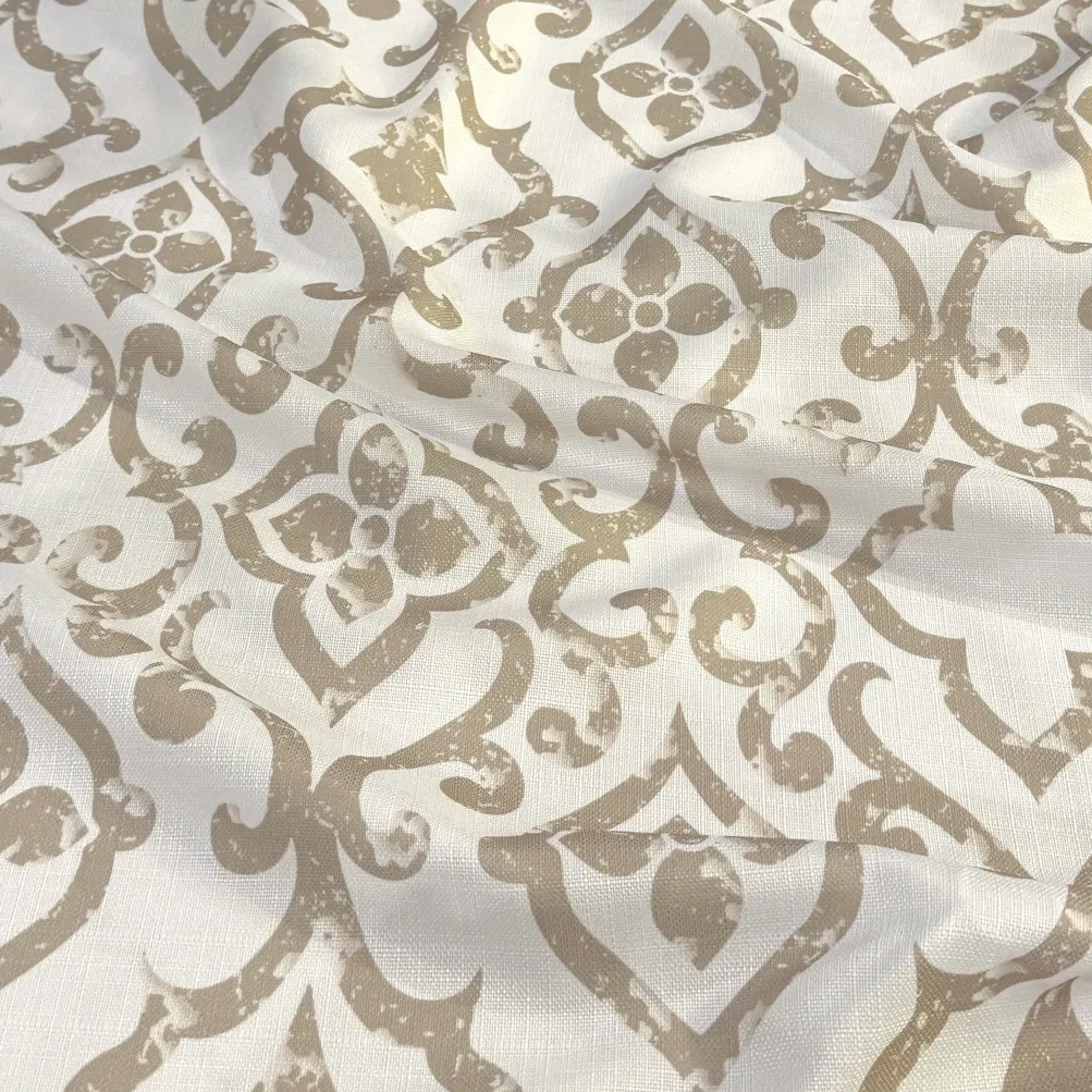 Portofino (Slub Print) Table Linen in Taupe
