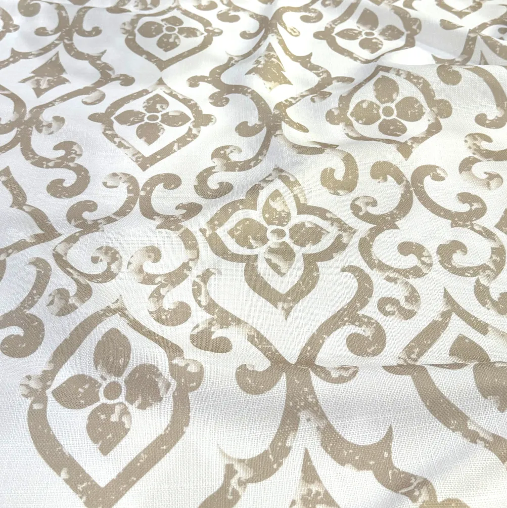Portofino (Slub Print) Table Linen in Taupe