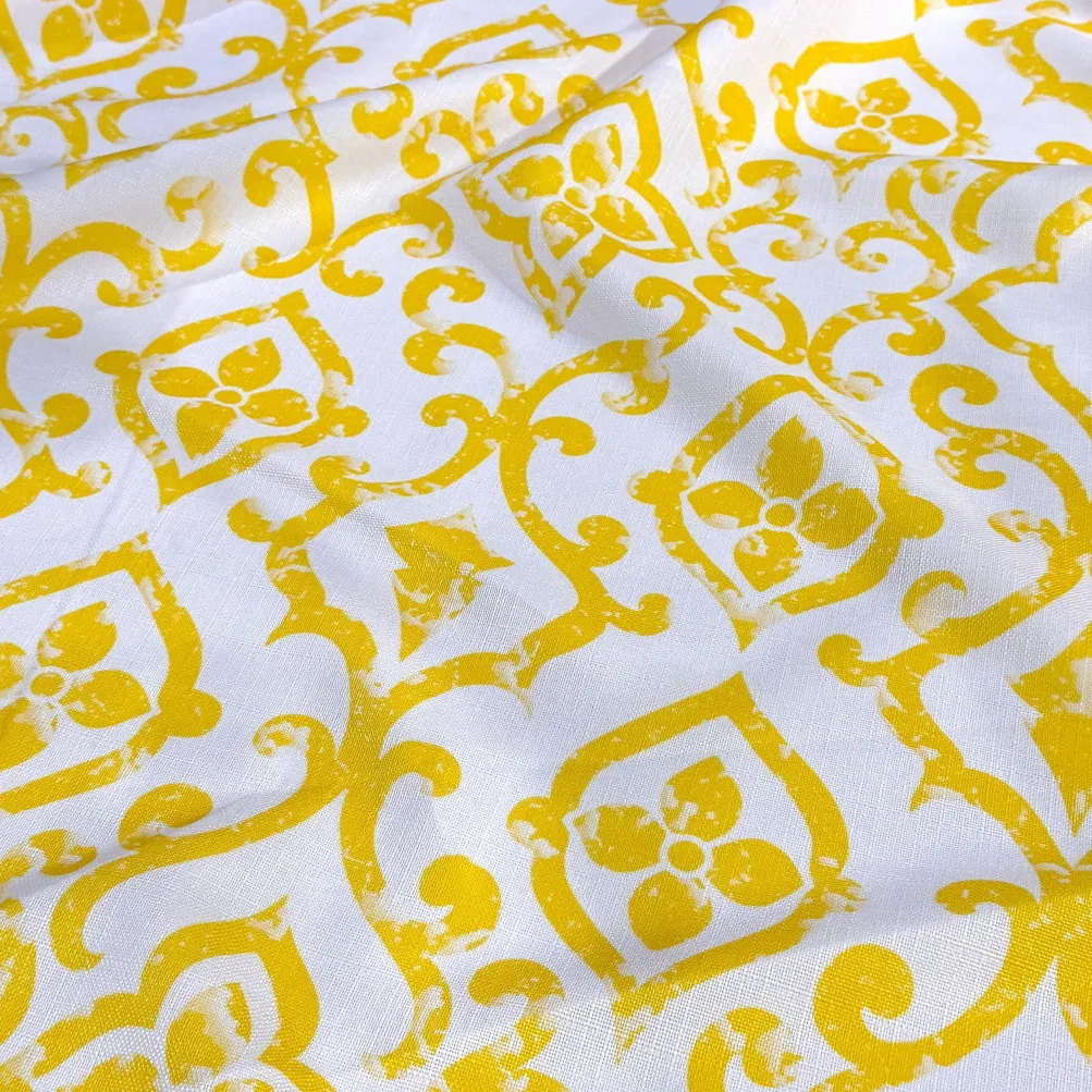 Portofino (Slub Print) Table Linen in Yellow