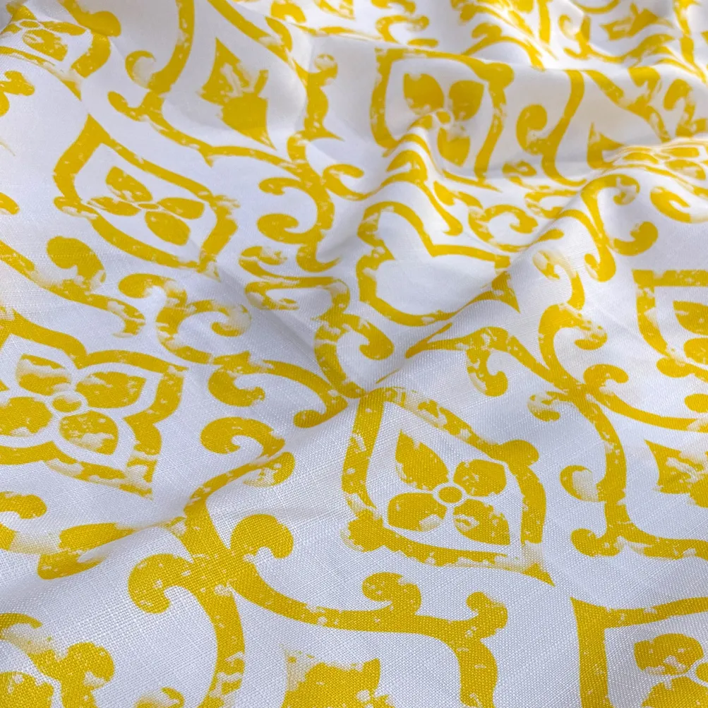 Portofino (Slub Print) Table Linen in Yellow