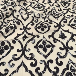Portofino (Slub Print) Table Napkin in Black / Taupe