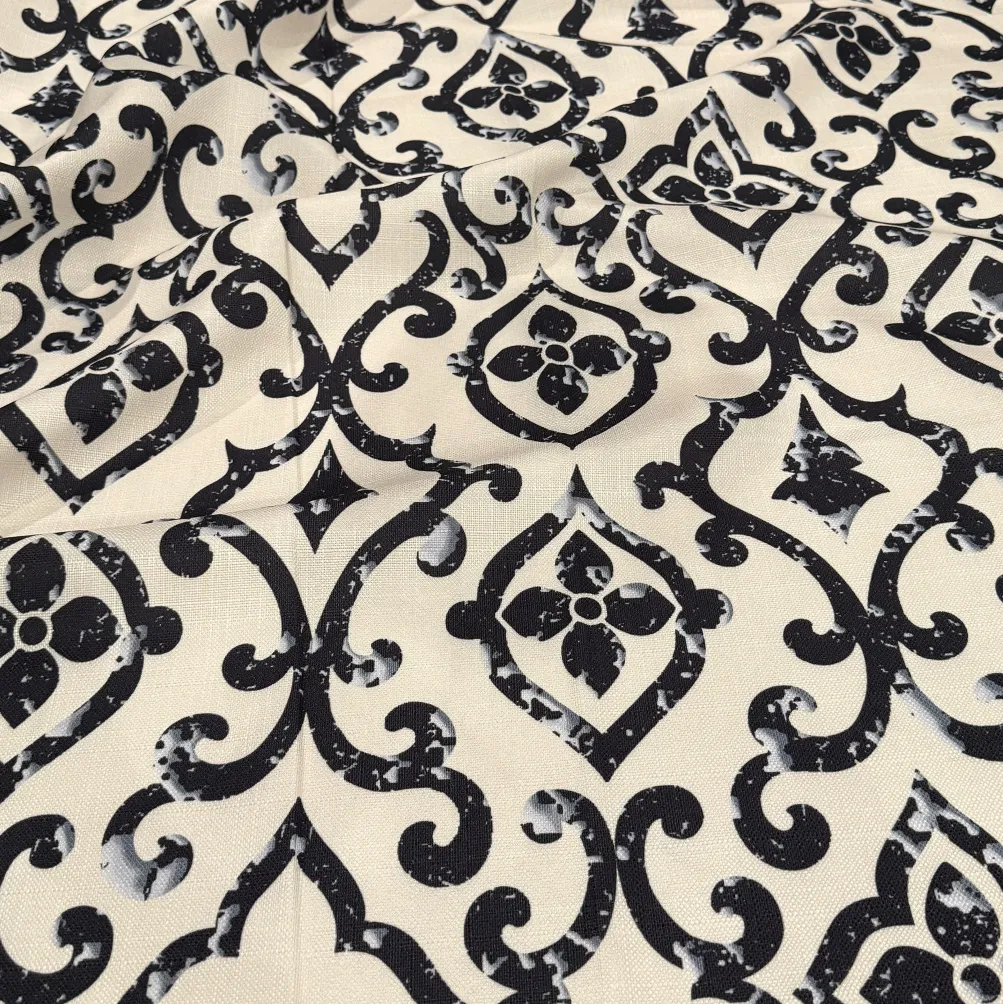 Portofino (Slub Print) Table Napkin in Black / Taupe