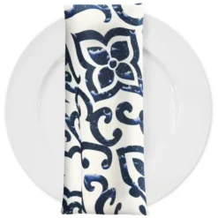 Portofino (Slub Print) Table Napkin in Navy