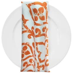 Portofino (Slub Print) Table Napkin in Orange