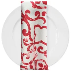 Portofino (Slub Print) Table Napkin in Red