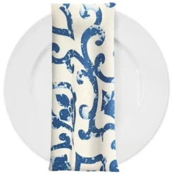 Portofino (Slub Print) Table Napkin in Royal