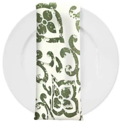 Portofino (Slub Print) Table Napkin in Willow Green