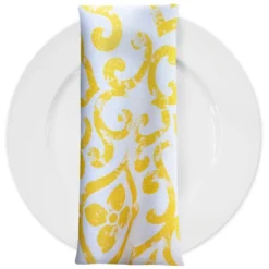 Portofino (Slub Print) Table Napkin in Yellow