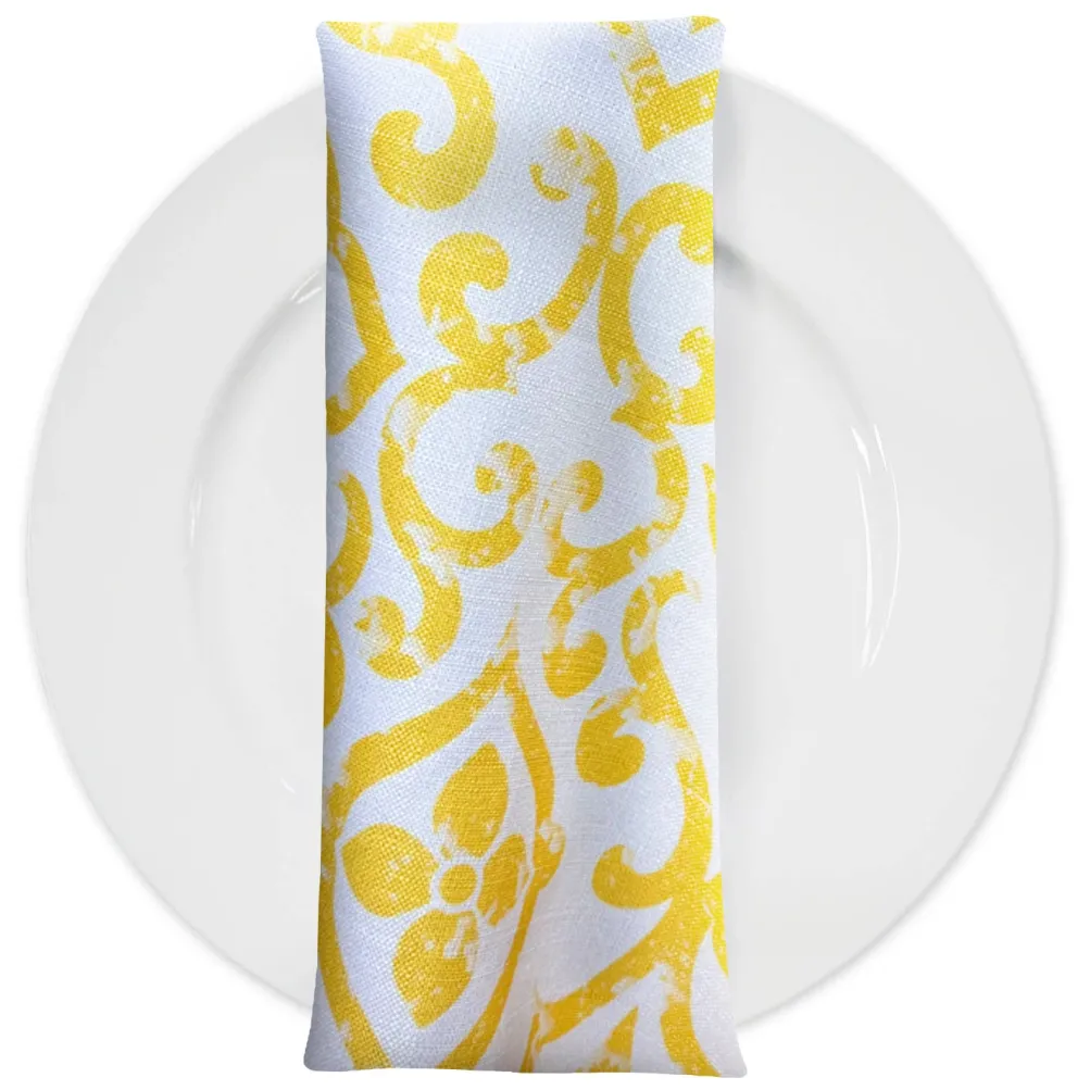 Portofino (Slub Print) Table Napkin in Yellow