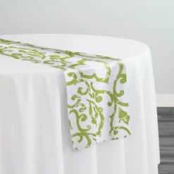 Portofino (Slub Print) Table Runner in Avocado