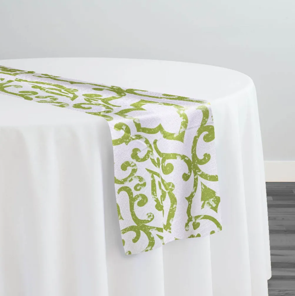 Portofino (Slub Print) Table Runner in Avocado