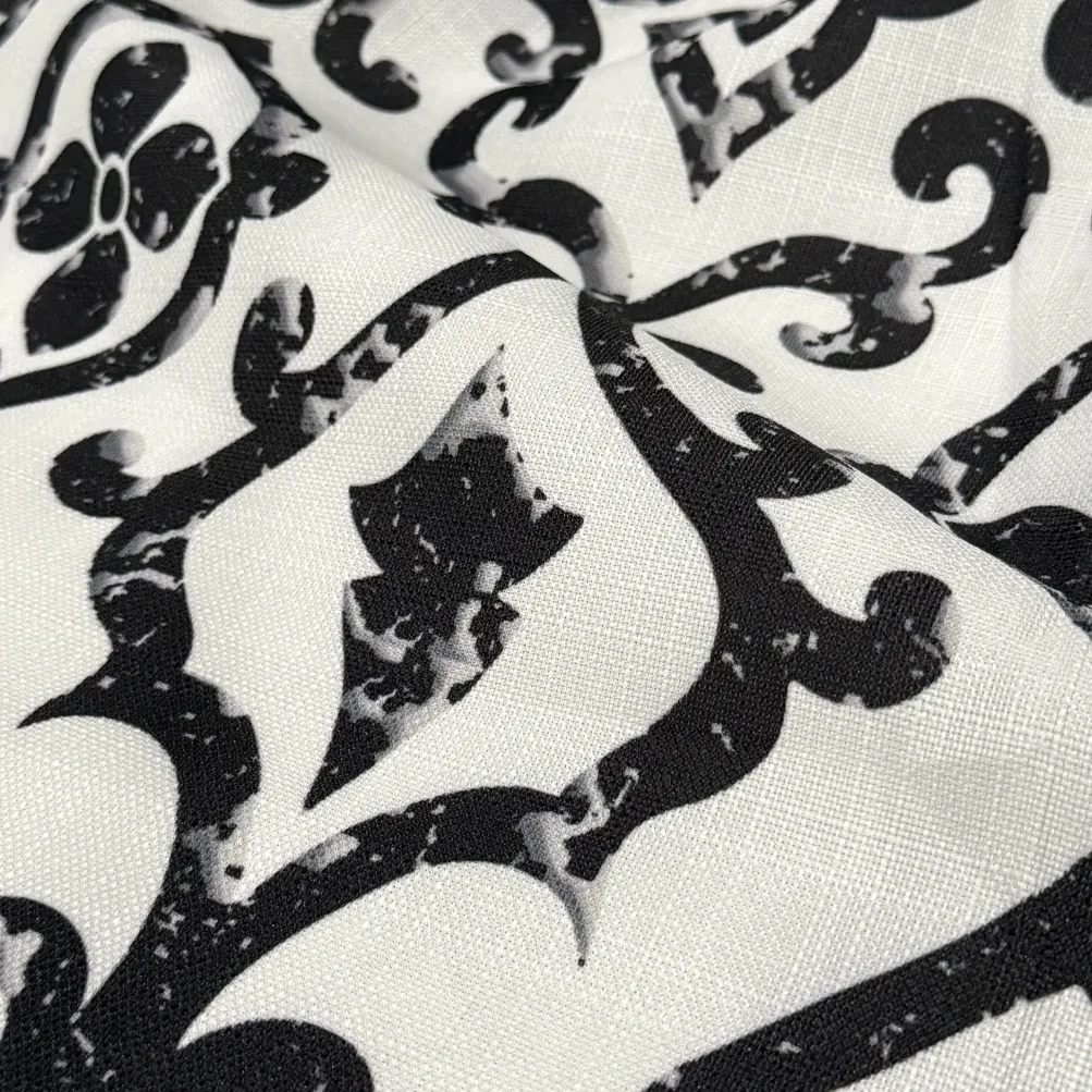 Portofino (Slub Print) Table Runner in Black