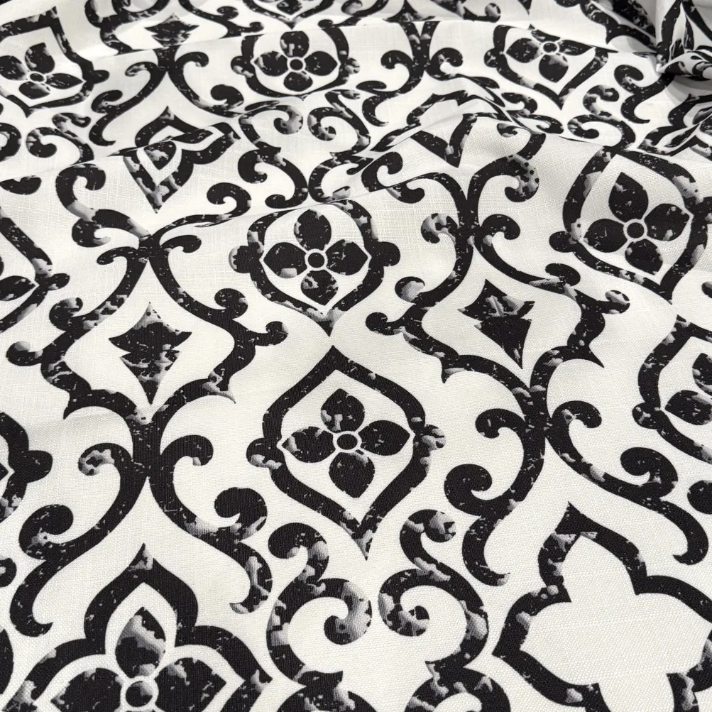 Portofino (Slub Print) Table Runner in Black
