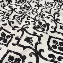 Portofino (Slub Print) Table Runner in Black