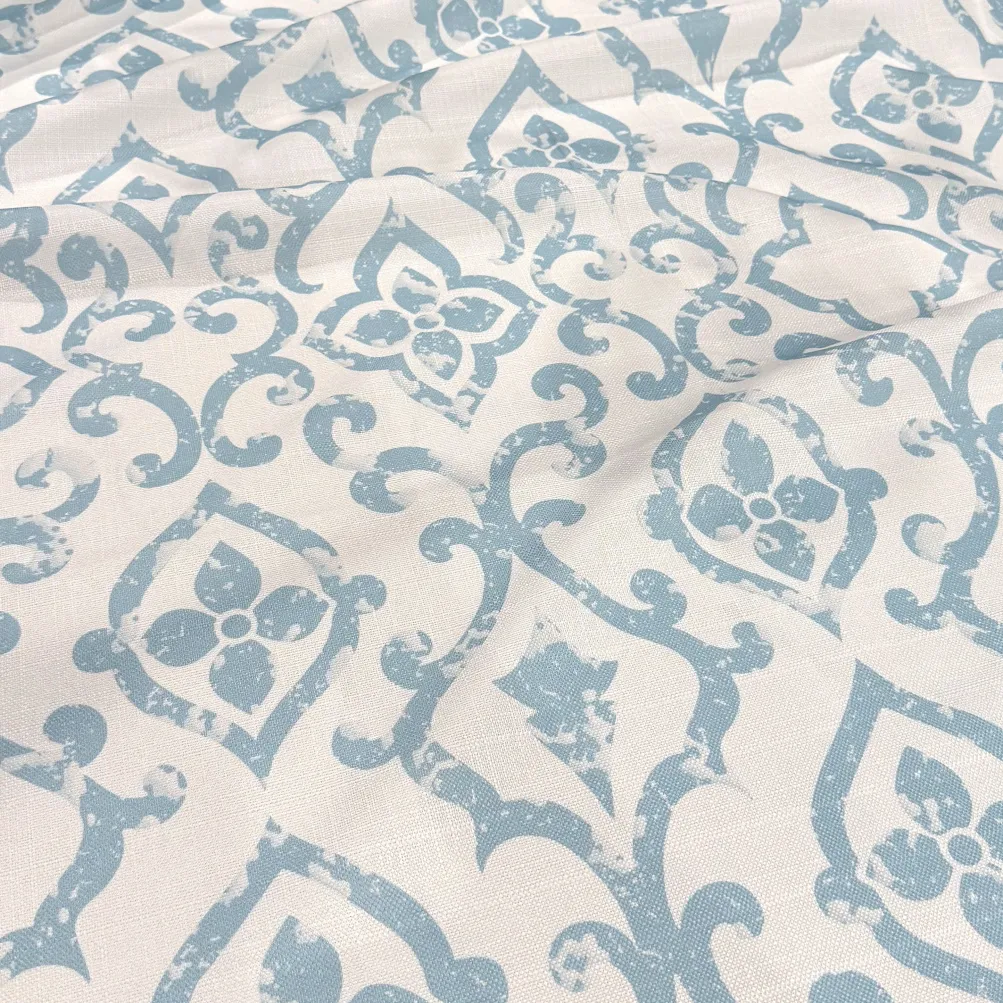 Portofino (Slub Print) Table Runner in Lt Blue