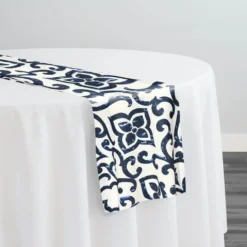 Portofino (Slub Print) Table Runner in Navy
