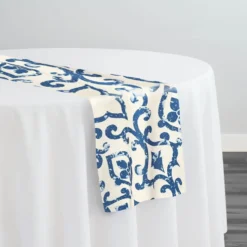 Portofino (Slub Print) Table Runner in Royal