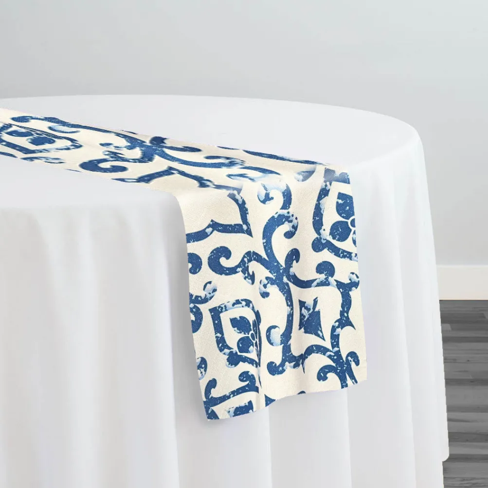 Portofino (Slub Print) Table Runner in Royal