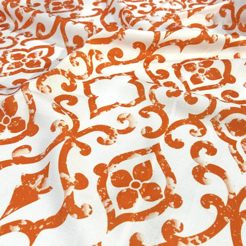 Portofino (Slub Print) Table Runner in Orange