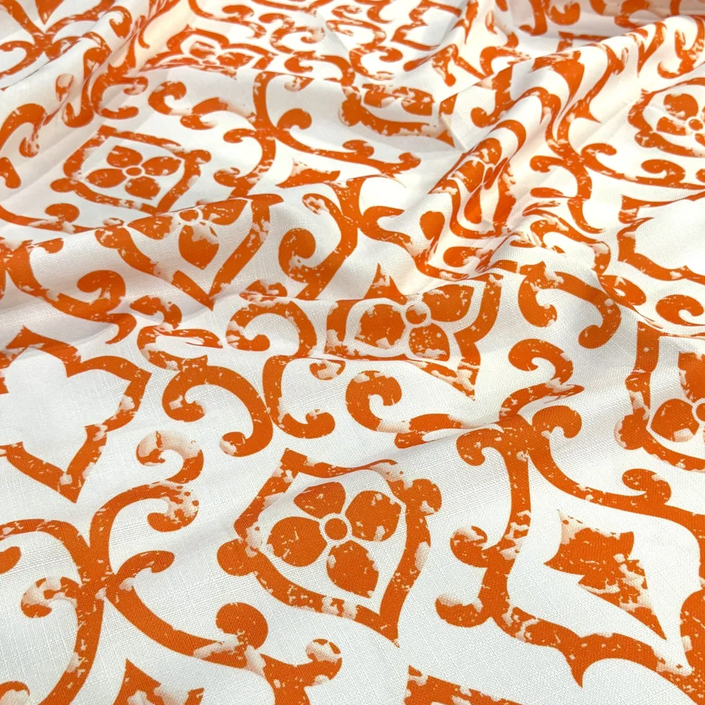 Portofino (Slub Print) Table Runner in Orange