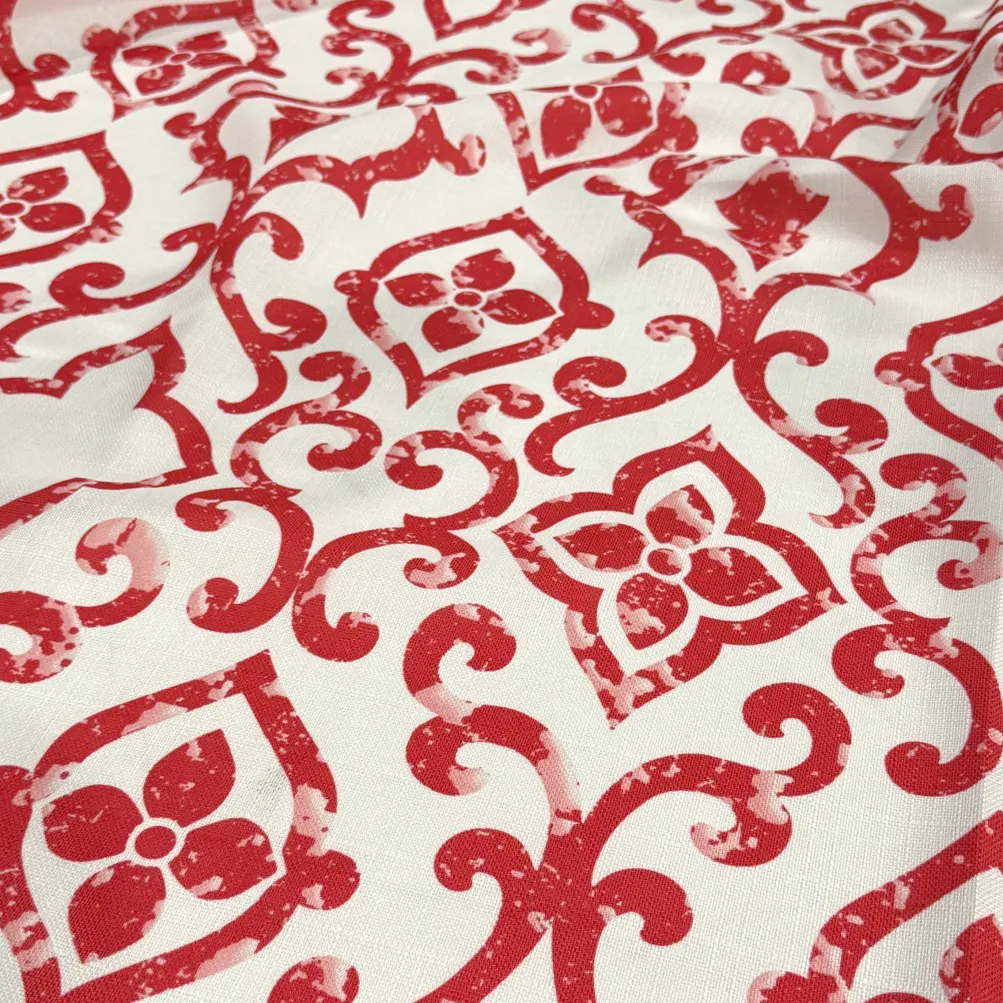 Portofino (Slub Print) Table Runner in Red