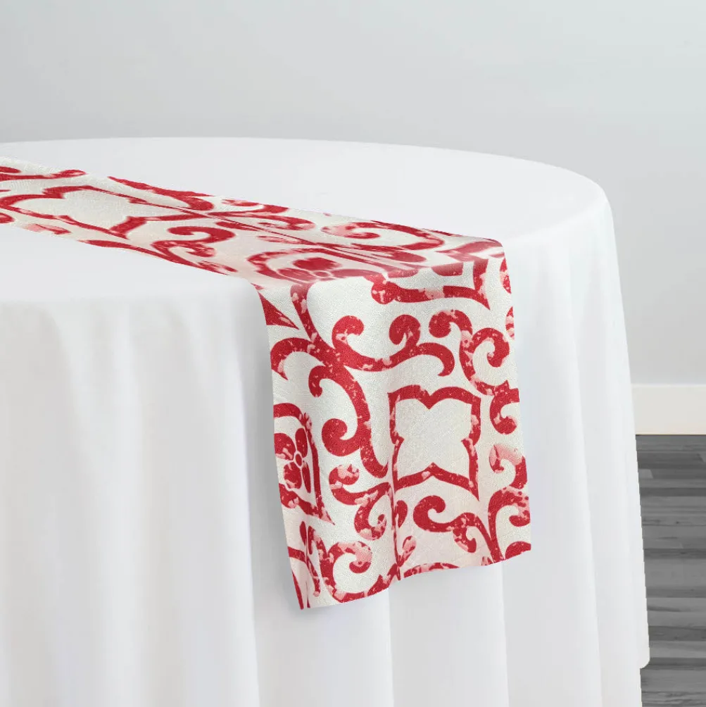 Portofino (Slub Print) Table Runner in Red